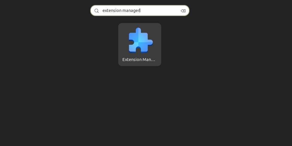 Открытие менеджера расширений в Ubuntu