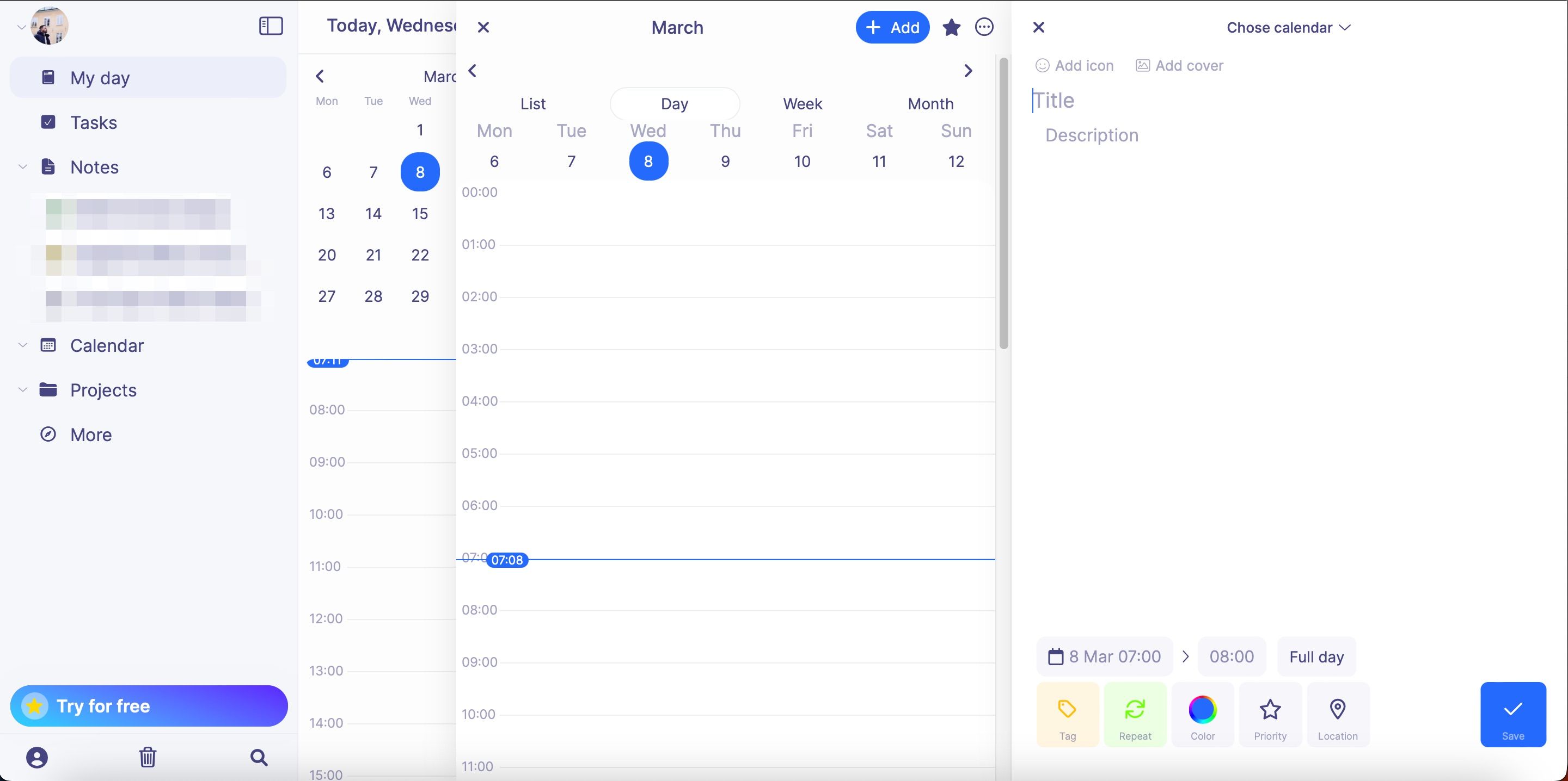 Создание события в Brite