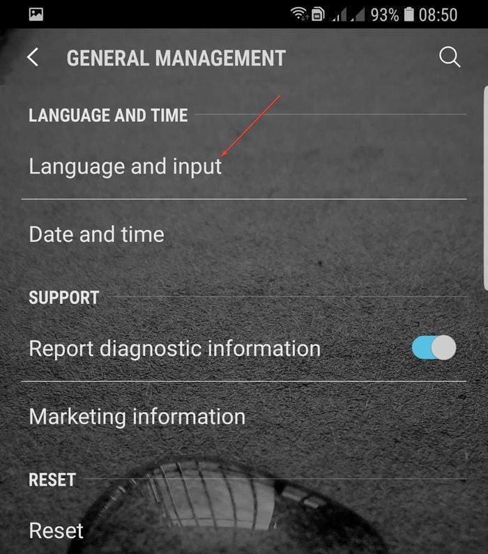 Язык и ввод в Android — выбор параметров
