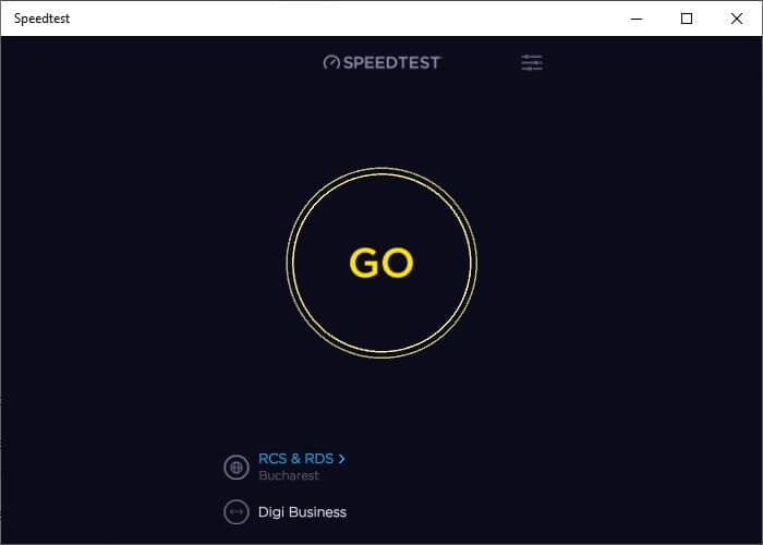 Интерфейс приложения Speedtest от Ookla