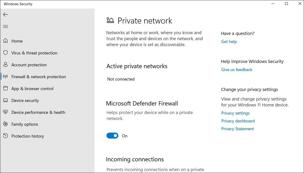 Включение Брандмауэра Microsoft Defender