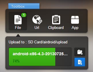 Передача файлов и индикатор состояния завершения