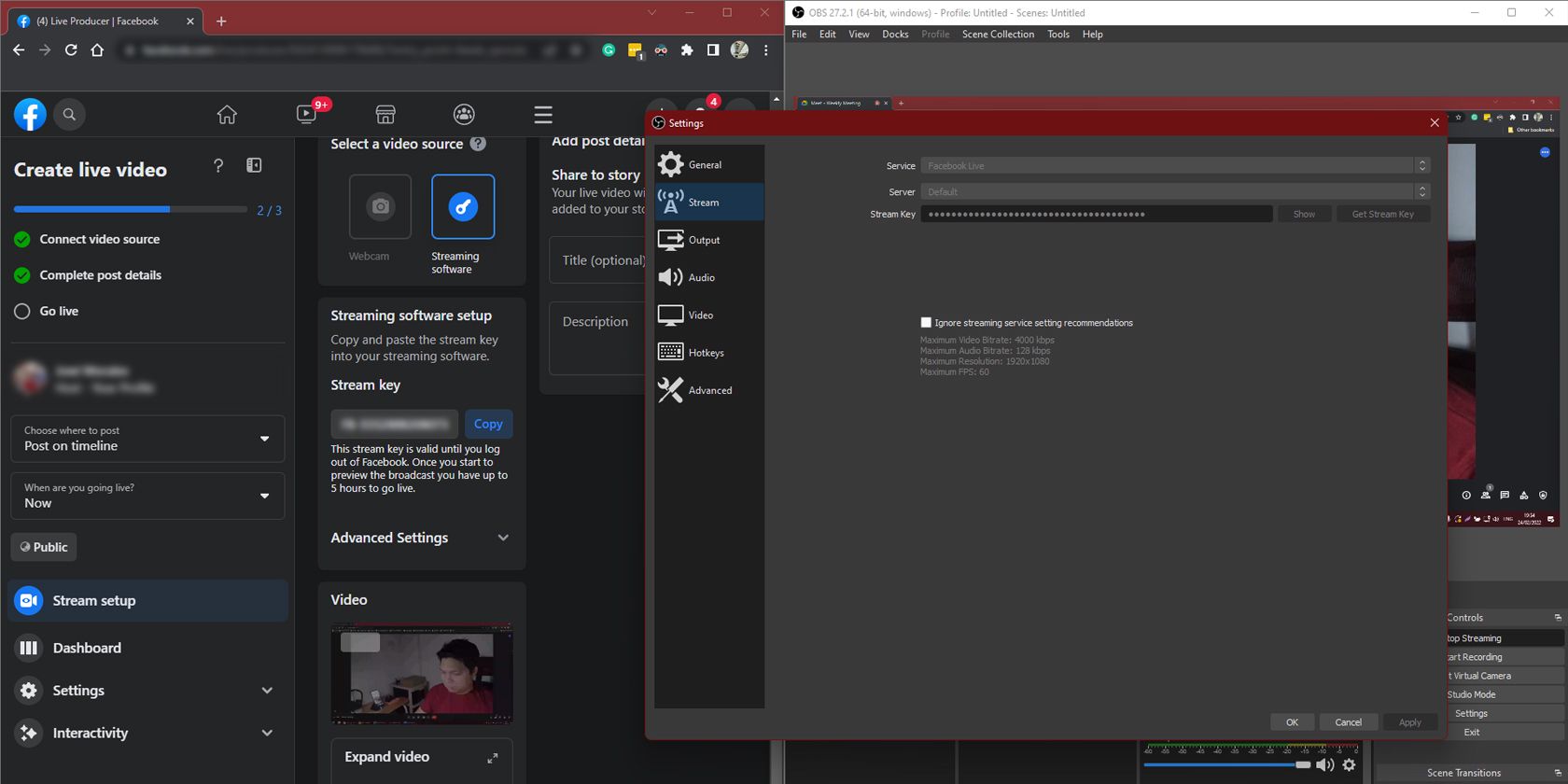 Подготовка к выходу в эфир, человек за ноутбуком