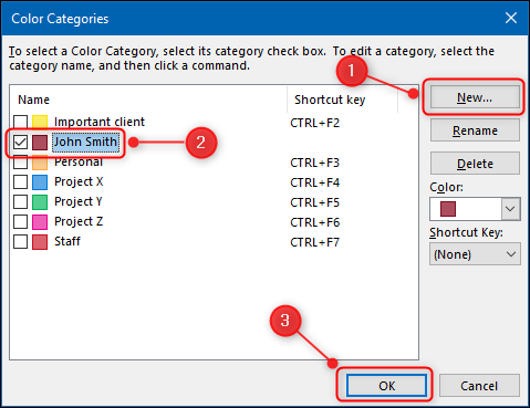 Список «Color Categories»