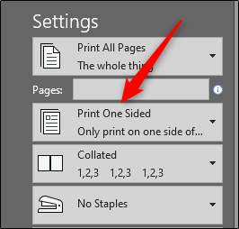 Второй пункт в группе параметров