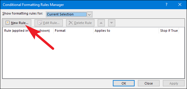 Кнопка создания нового правила