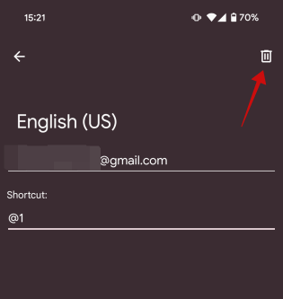Удаление текстового сокращения из Gboard