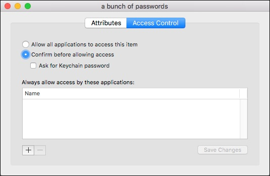 Окно настройки доступа к заметке с опциями разрешений