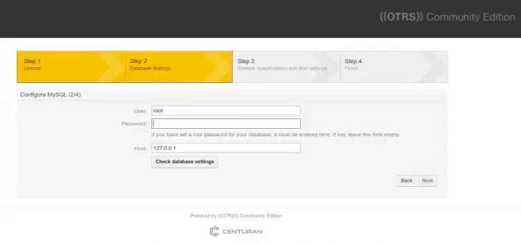 Ввод пароля root для MySQL/MariaDB