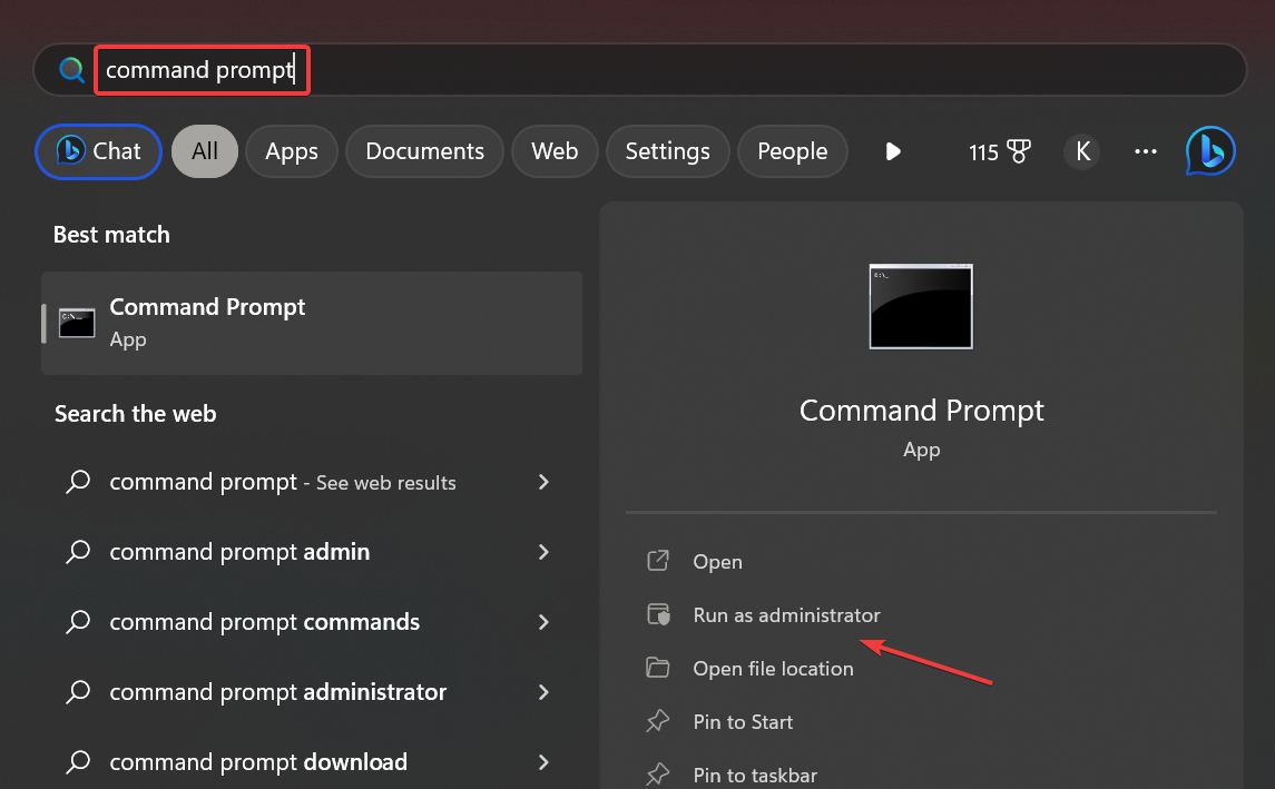 Командная строка от имени администратора