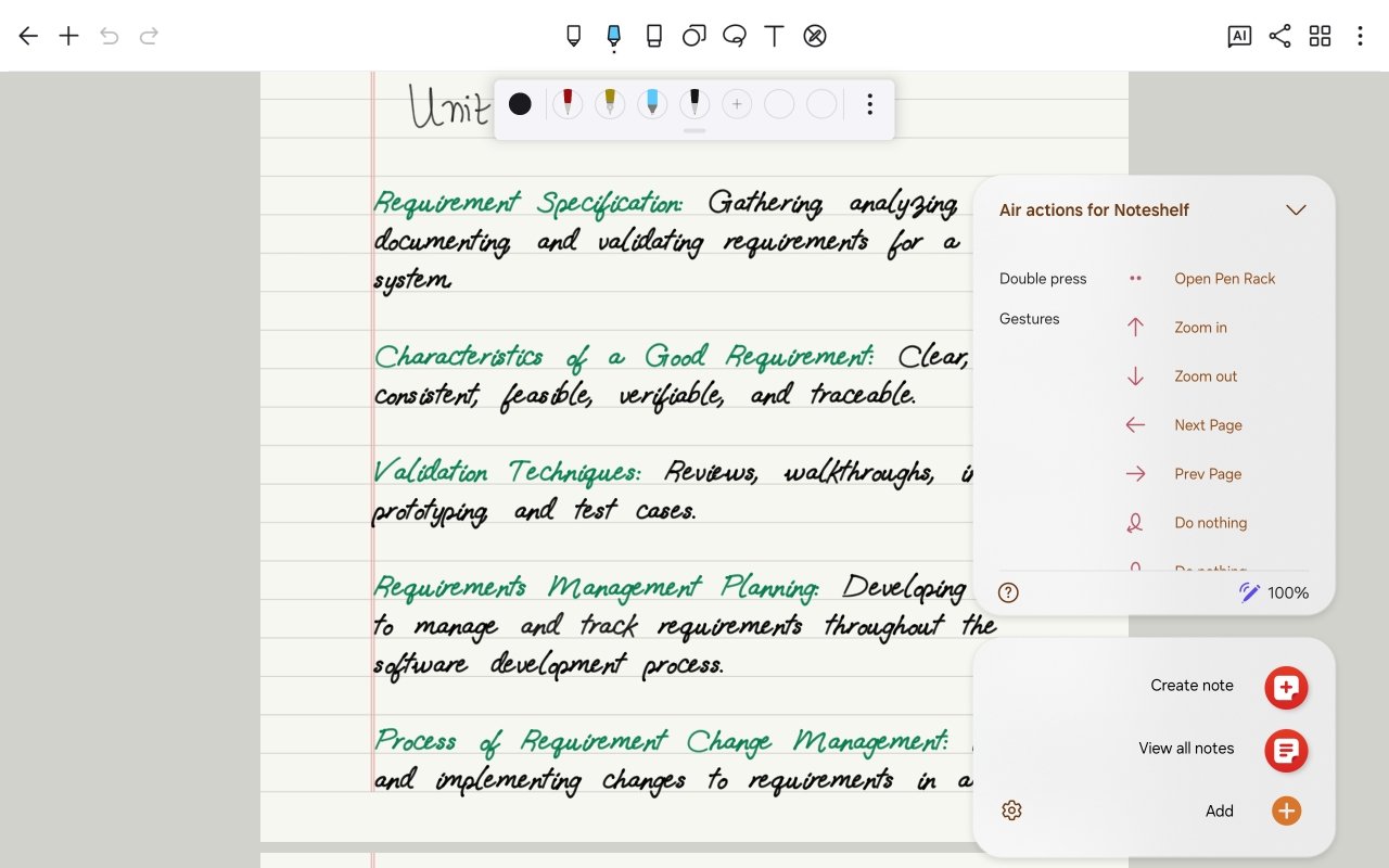 Air actions для Noteshelf