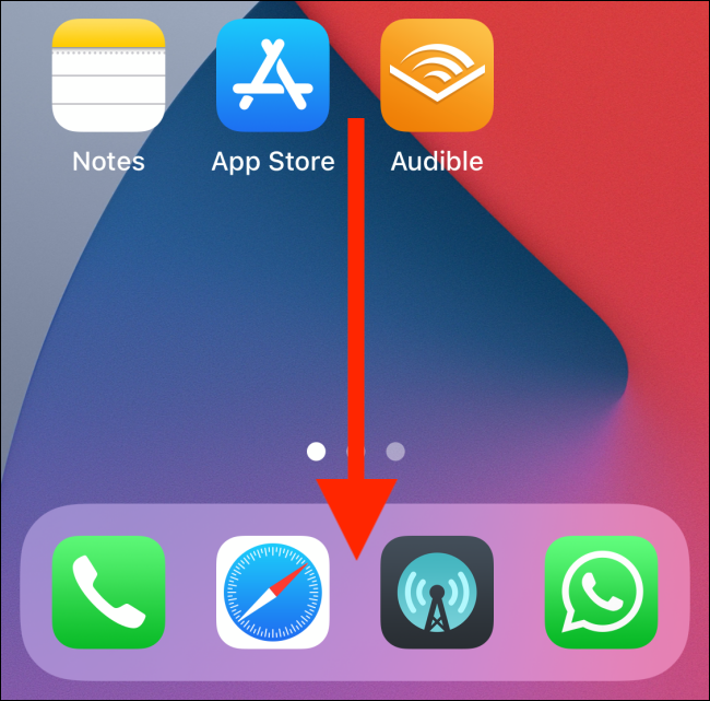 Проведите вниз по экрану, чтобы открыть Поиск
