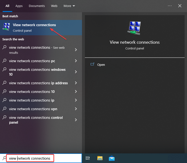 Просмотр сетевых подключений