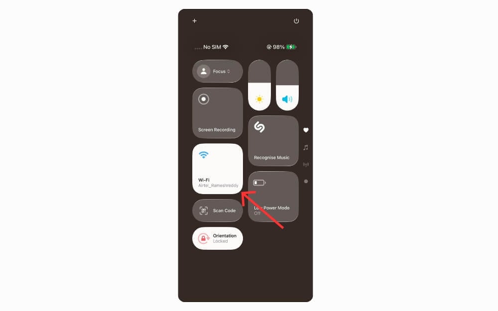 изменение размера плиток в Центре управления iPhone