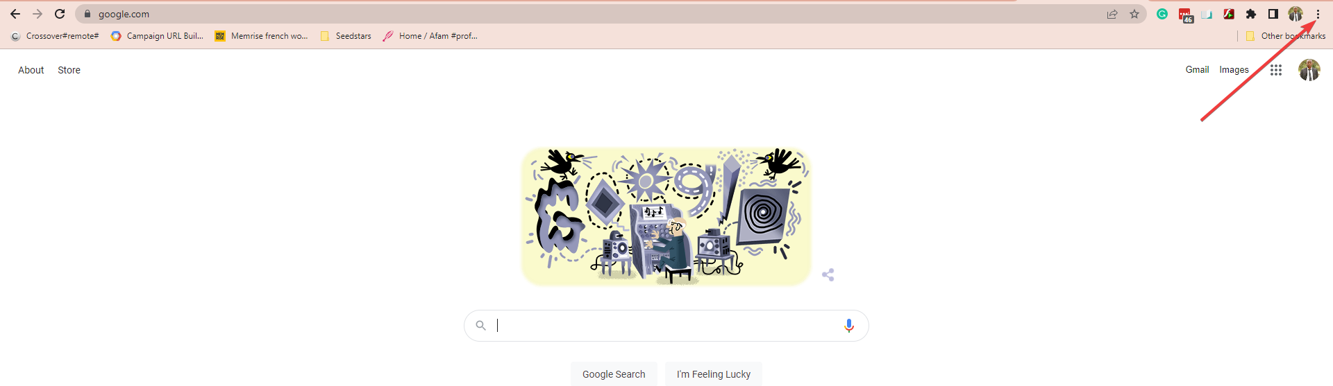 Меню Chrome — значок меню в правом верхнем углу