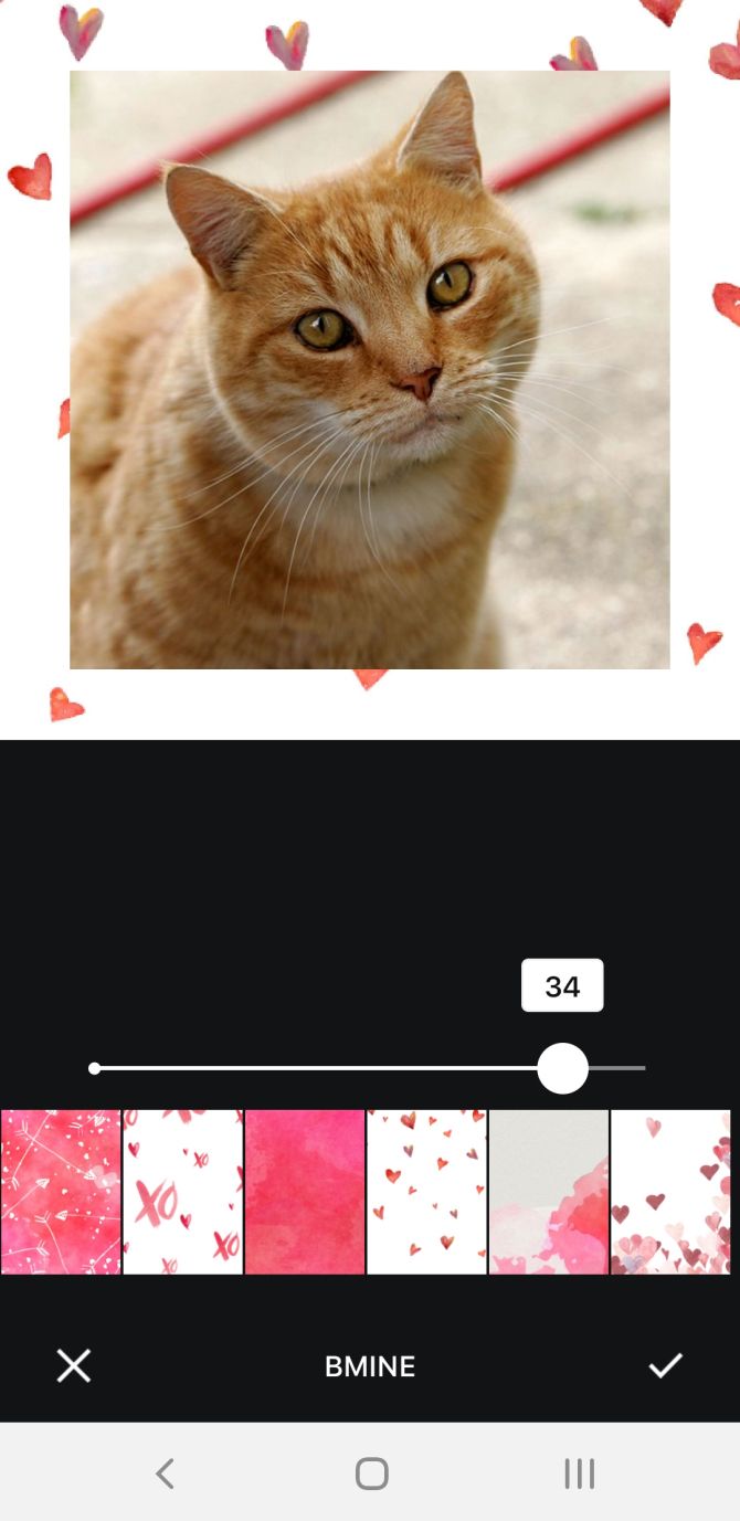 Instasize рамка с сердцами