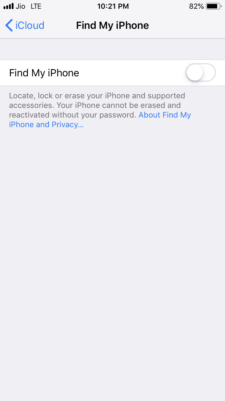 Экран ввода пароля Apple ID для отключения Find My