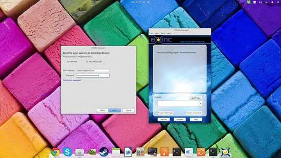 Login com conta BOINC