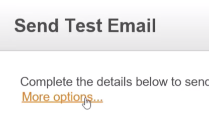 Дополнительные параметры тестового письма