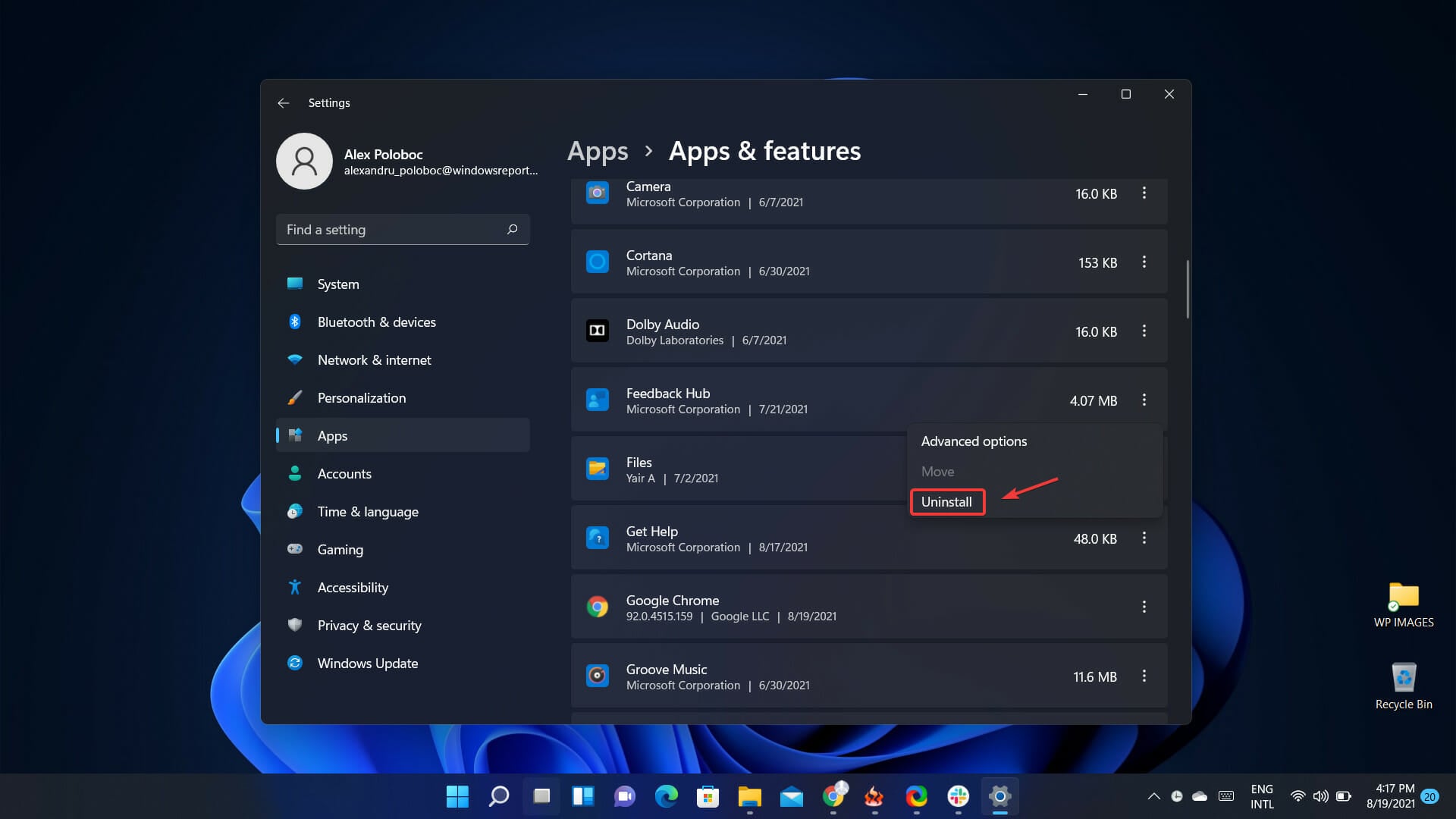 Подтверждение удаления Feedback Hub