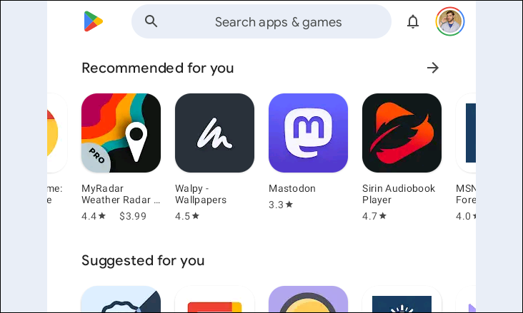 Откройте Google Play Store и войдите в аккаунт.