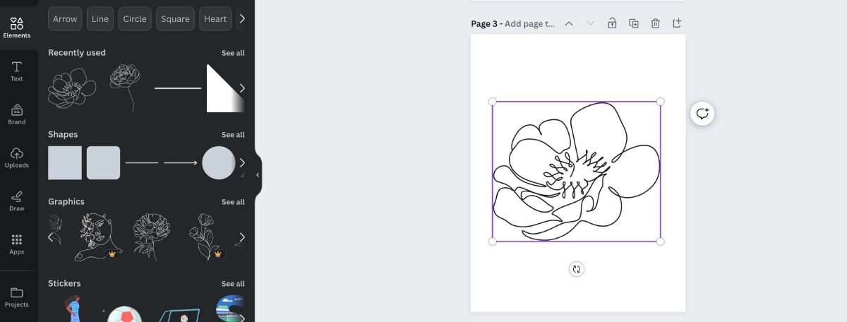 Canva coloring book adding element graphic