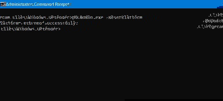Сброс платформы Windows Security в Командной строке