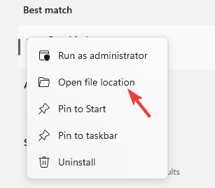 Открыть расположение файла Genshin Impact через контекстное меню