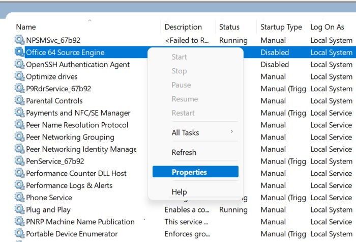 Свойства службы Office 64 Source Engine