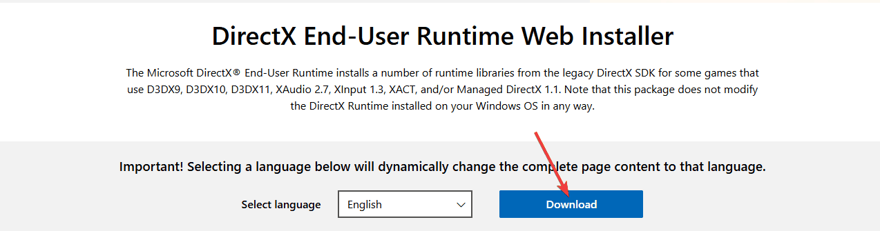 загрузка DirectX