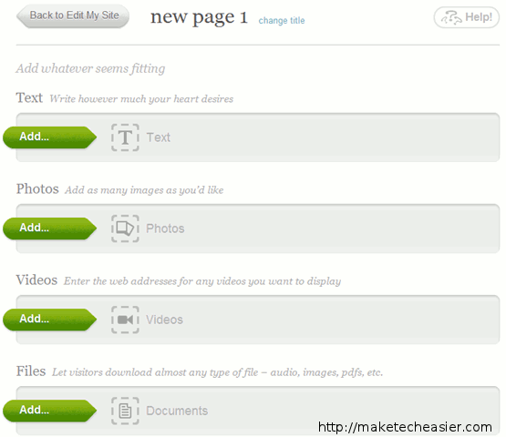 Добавление дополнительной страницы с текстом, фото и файлами