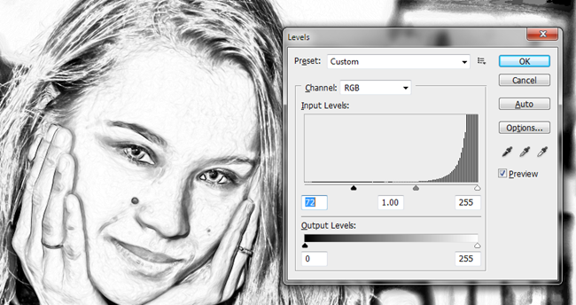 Итоговый результат — фото в стиле карандашного рисунка