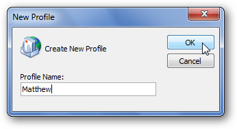 Создание нового профиля Outlook