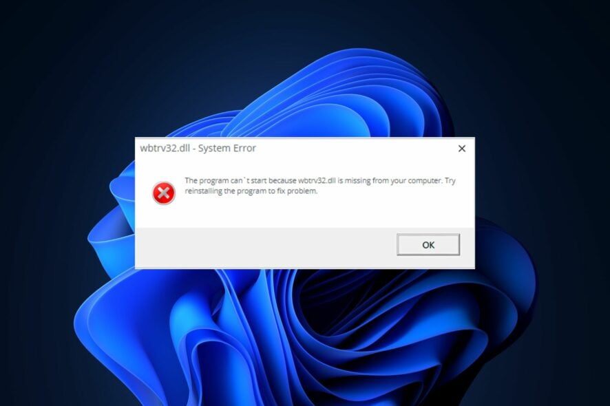 Исправить ошибку wbload.dll в Windows