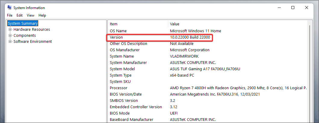 windows 11 system info msinfo32