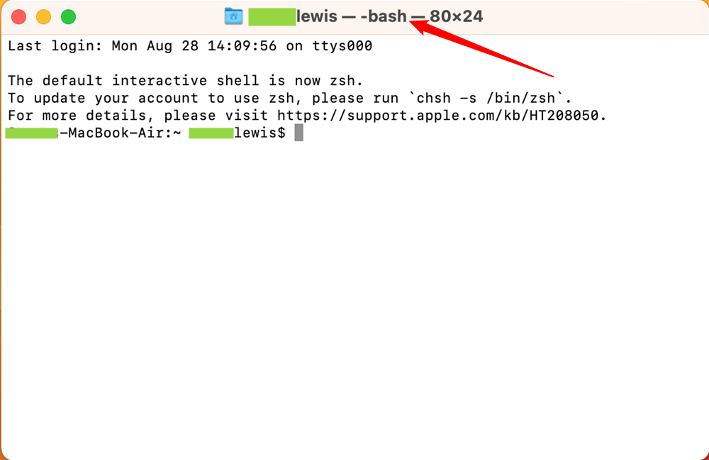 Интерфейс macOS с работающей оболочкой Bash в терминале.
