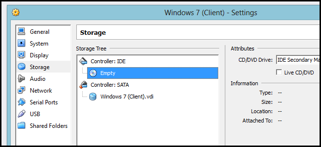 Выбор образа ISO для виртуального привода