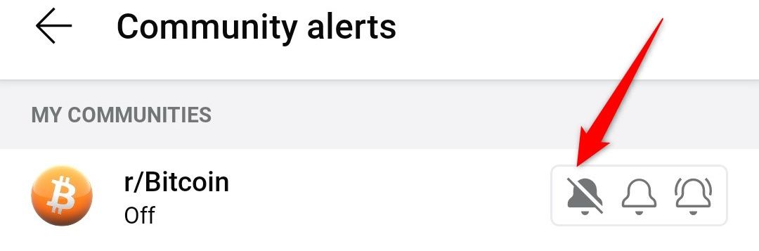 Отключение уведомлений для сообщества в мобильном приложении Reddit
