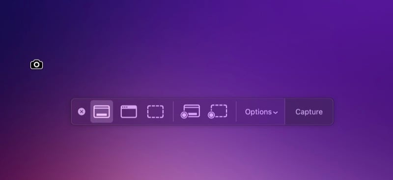 Инструмент macOS для снимков экрана: параметры