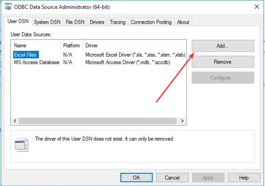 Добавление источника данных MySQL в ODBC