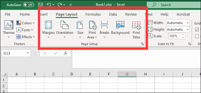 Excel - Page Setup