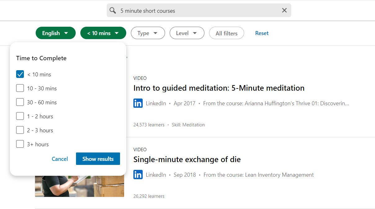 Короткие курсы LinkedIn Learning