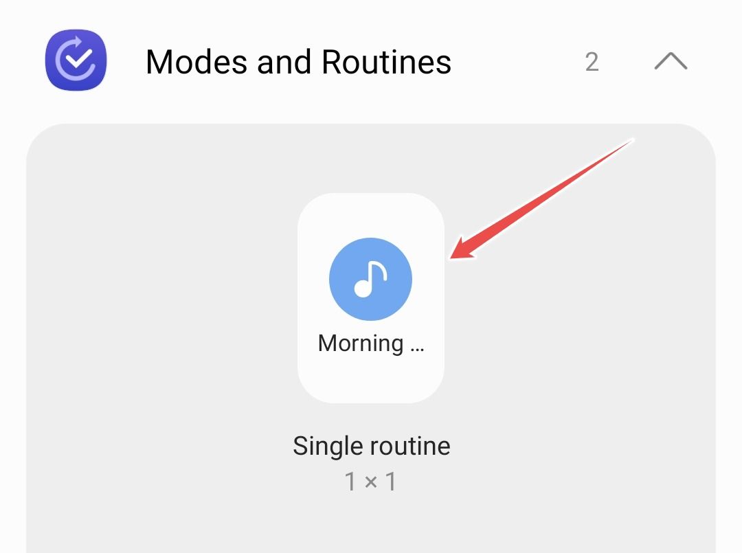 Виджет Routines на домашнем экране Samsung.