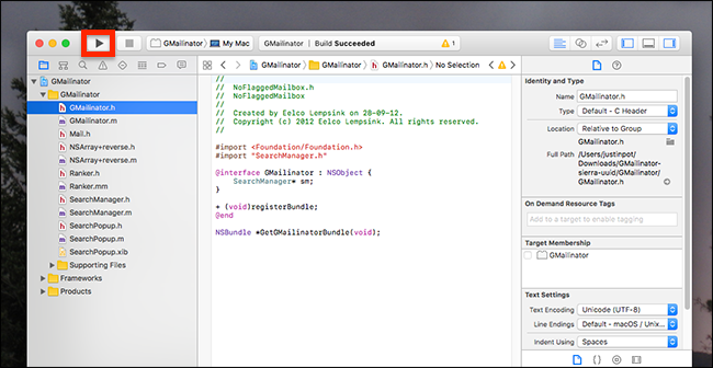 Сборка и запуск в Xcode