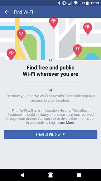 Список сетей Wi‑Fi рядом — название сети и часы работы магазина