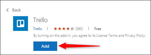 Кнопка Add для установки надстройки