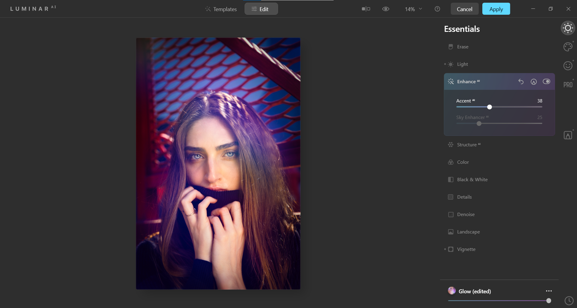 ввод значений слайдеров Accent AI