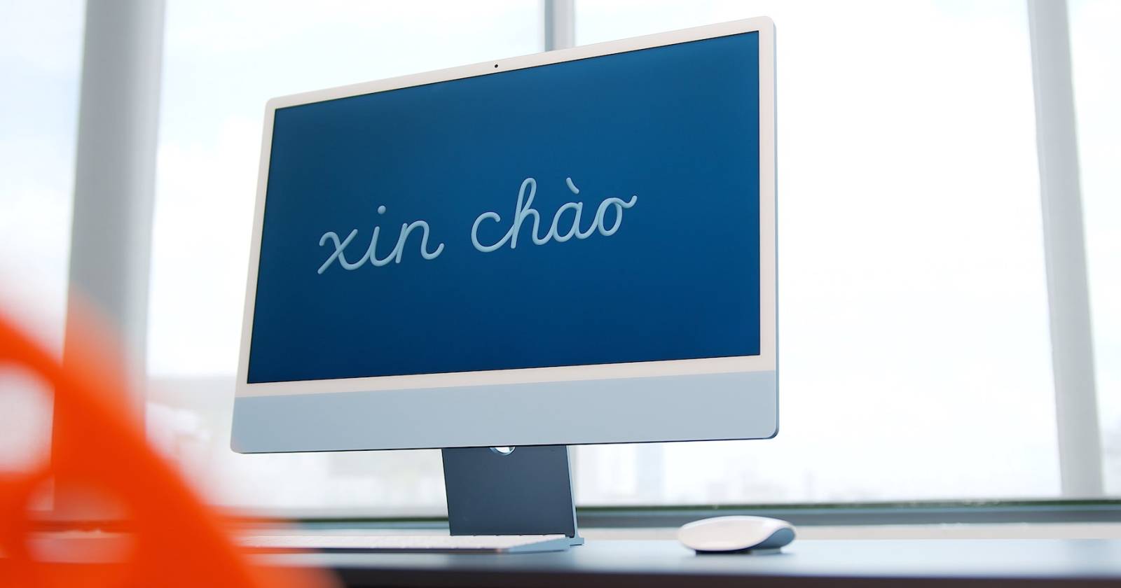 Экран приветствия iMac на китайском
