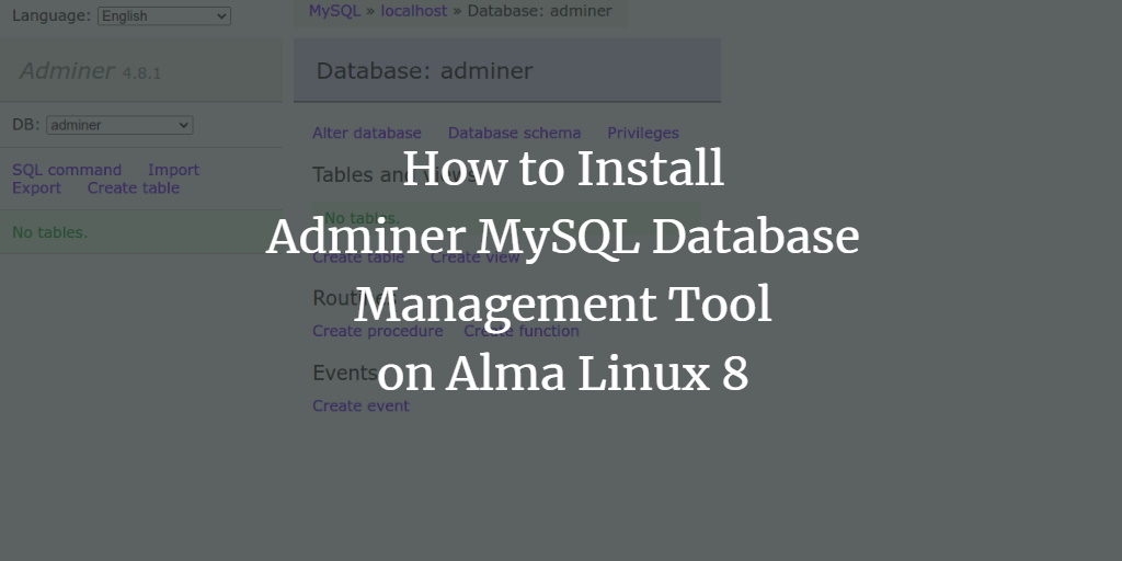 Установка Adminer на Alma Linux 8