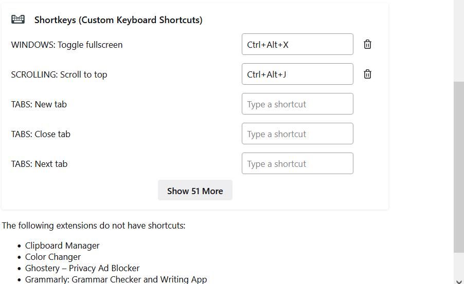 Кнопка «Показать ещё 51» в менеджере расширений